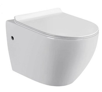 Унитаз подвесной MIRSANT Pandora, крышка Soft-close, безободковый 